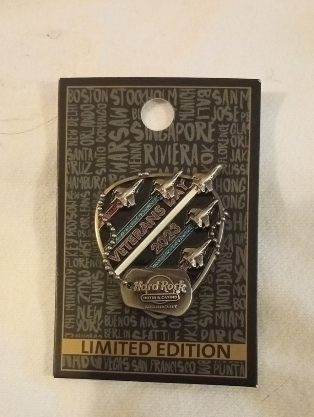 2023 Hard Rock Hotel & Casino Atlantic City Veterans Pin New Limited Edition